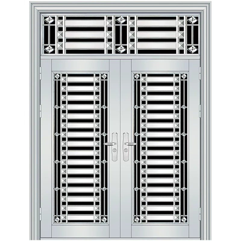 Customized Design Stainless Steel Double Door Main Entry Door High Quality Security Front Doors