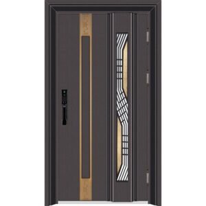 Custom High Quality Exterior Front Entry Gold Security 304 Stainless Steel Front Entrance Door for Houses with Smart Lock