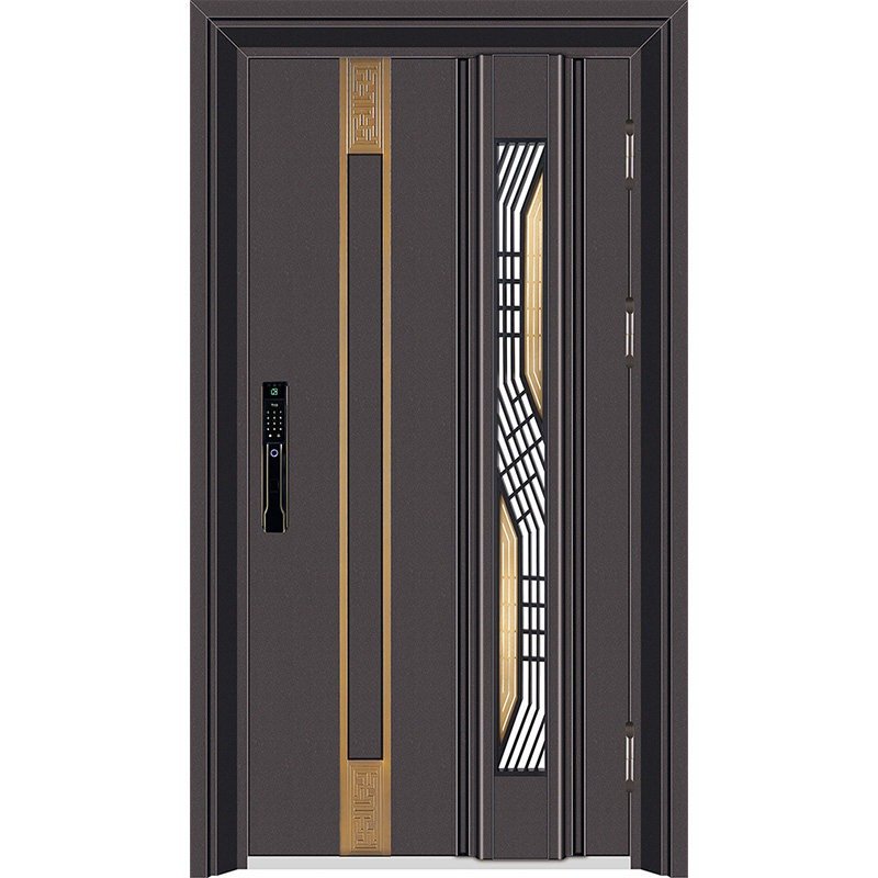Custom High Quality Exterior Front Entry Gold Security 304 Stainless Steel Front Entrance Door for Houses with Smart Lock