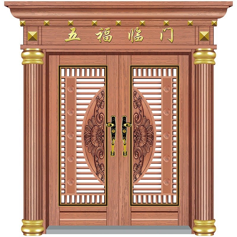 Modern European Style Double Front Doors with Stainless Steel Anti-Theft Design Side Opening for Villa Custom Stainless Steel Door Supplier