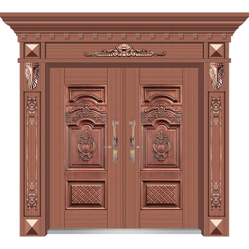 Fancy Design Metal Stainless Steel Door Custom Security Entrance Door Modern Stainless Steel Front Door