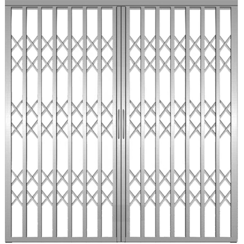 Anti-Theft Finished Surface Rolling Open Style Side Opening Stainless Steel Telescopic Security Door Outdoor Entry Grille Stainless Steel Door Factory