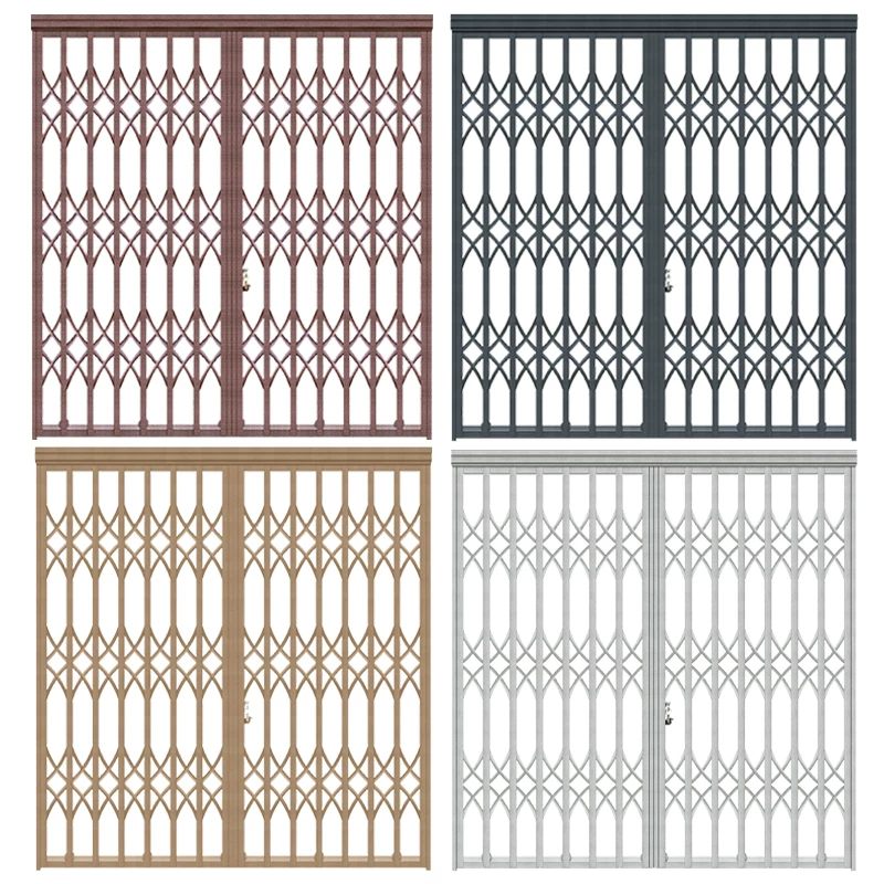 Custom Security Gate Stainless Steel Metal Grill Sliding Door Hingh Quality Retractable windows Collapsible Security Grille Door Factory
