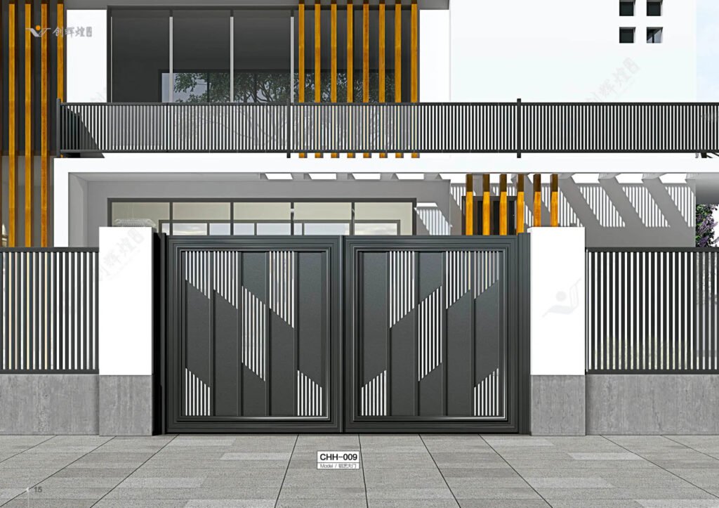 Automated Entrance Gate Villas Courtyards Modern Design Aluminum Alloy Eco-Friendly Mouse-proof Villa Gate
