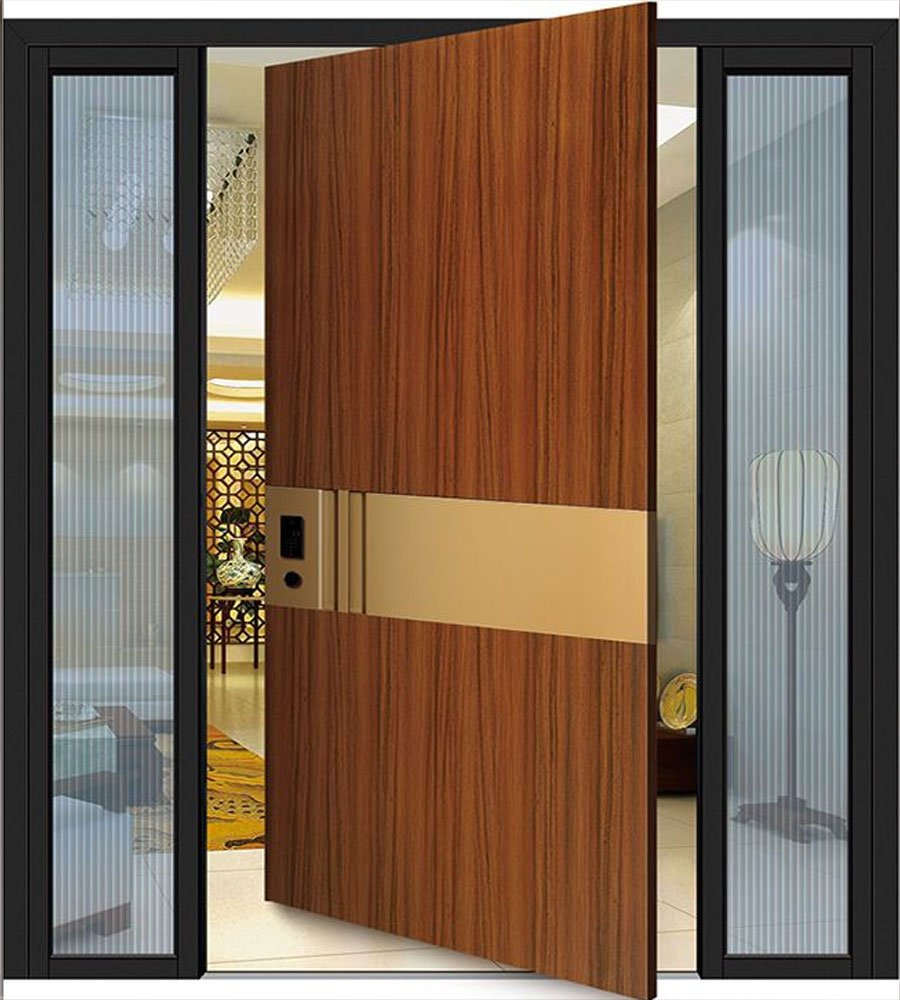 Luxury Smart Multi Lock custom pivot door Hot Sale Entrance Door Aluminum Single Front Entry Security Doors Moden Pivot Door