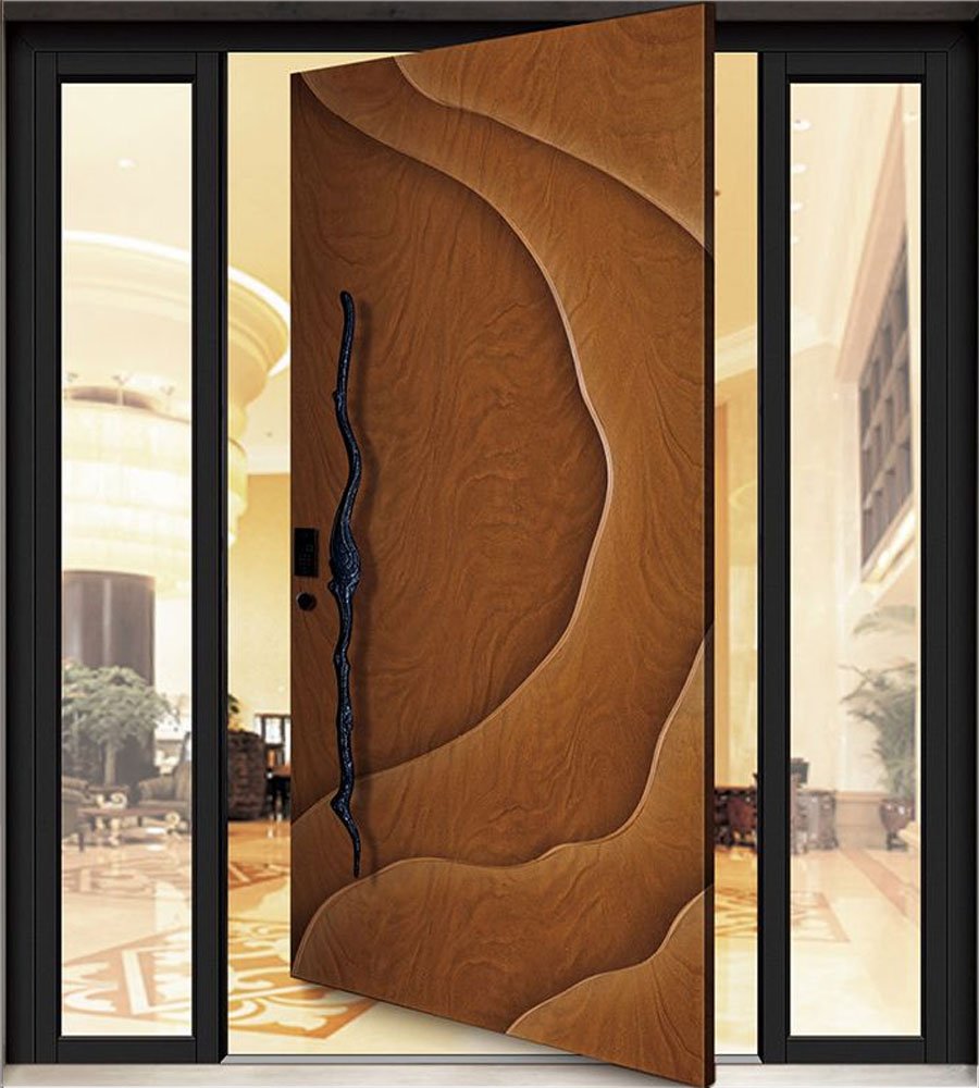 Elegant Modern Solid Wood Metal Front Pivot Door with Custom Size  Modern Front Entrance Pivot Door