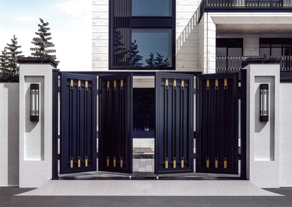 Hot Selling Villa Entrance Gate Anti-fire Outdoor Aluminum Security Entry Gate Custom Metal Gate for Villa House Main Door