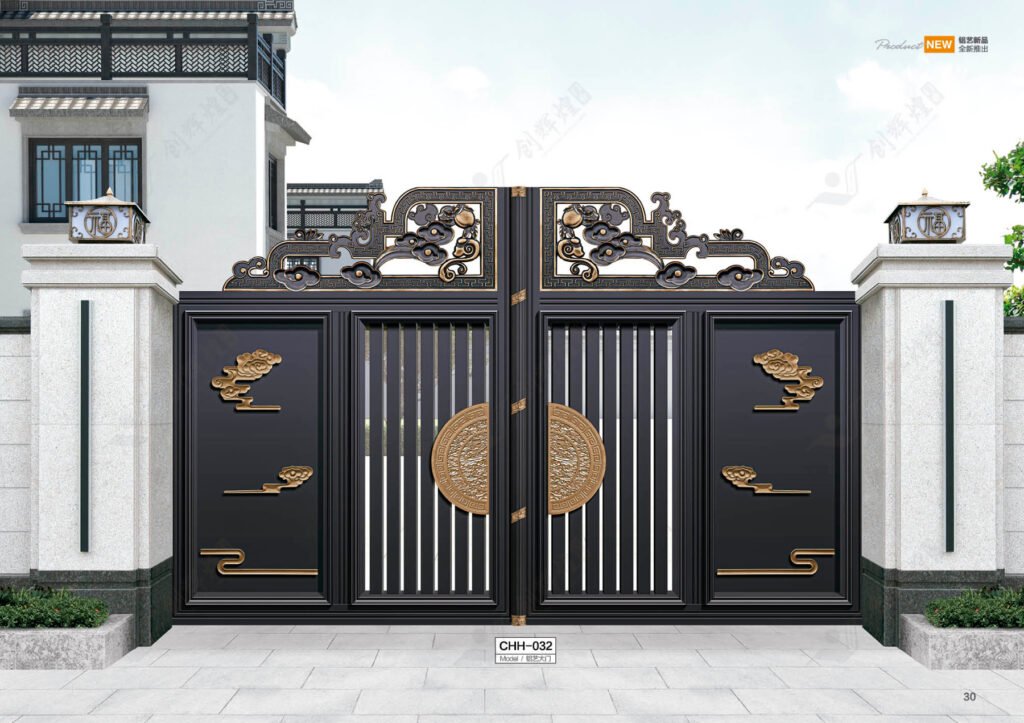 Factory Direct 304 Stainless Steel Courtyard Gate Custom Aluminum Luxury Villa Gate for Rural House and Villa Entrance Door