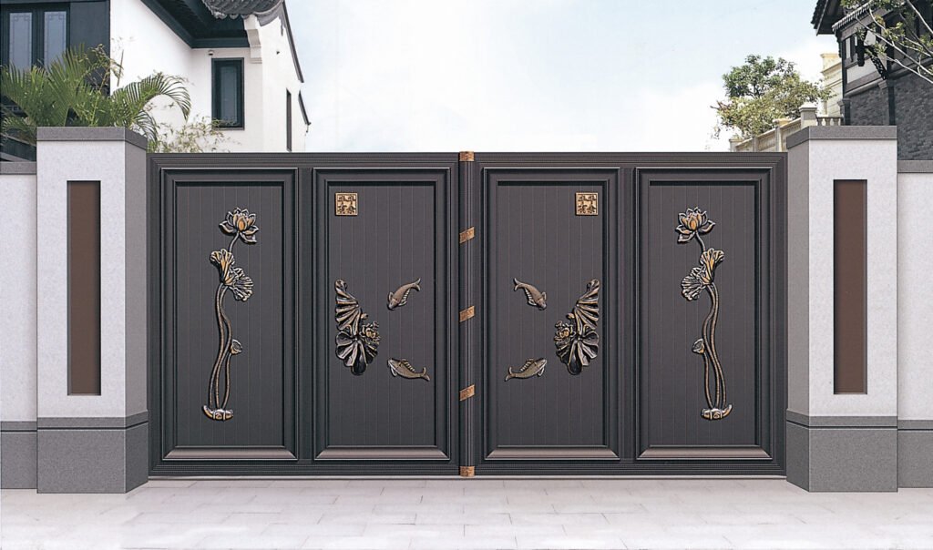 Luxury Design Modern Anti-fire Outdoor Aluminum Security Entry Door House Villa Gate for Villa Custom Stainlee Steel Villa Gate