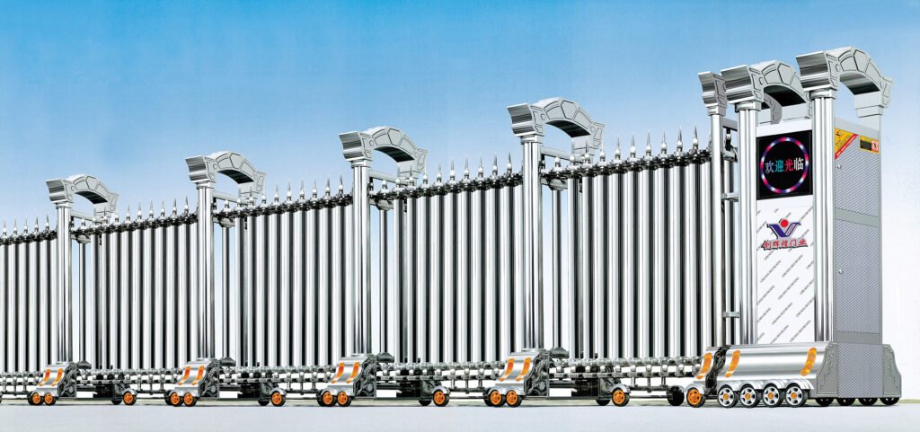 Custom Automatic Telescopic Gate Manufacturer Fencing Telescopic Section Door Straight Gate